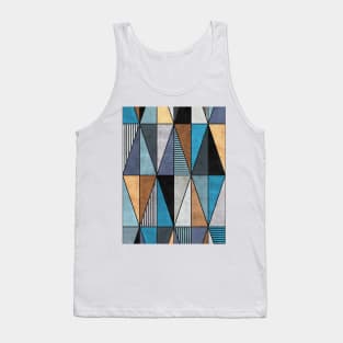 Colorful Concrete Triangles - Blue, Grey, Brown Tank Top